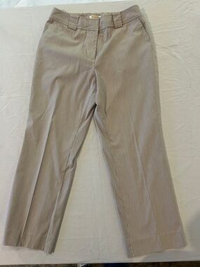 Talbots Women's Cropped Tan and Ivory pinstripe Pants